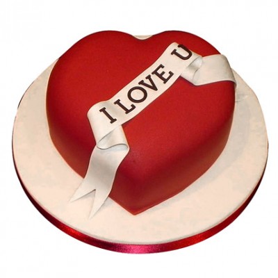 Red Heart Love You Cake